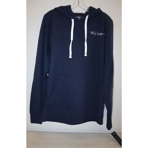 Tommy Hilfiger Men's Sz M Dark Navy Modern Essentials Fleece Hoodie $70 - Picture 6 of 7
